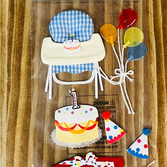 RARE Jolee’s 7pc Dimensional First Birthday Stickers - Picture 4 of 4
